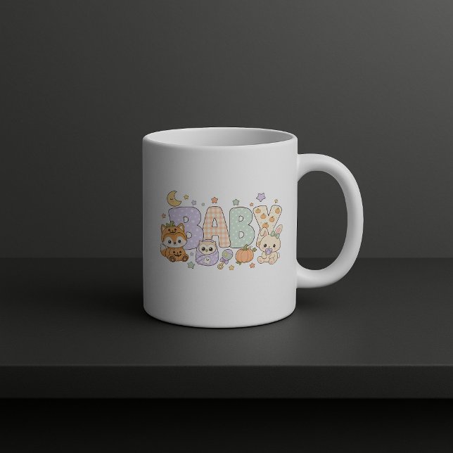 Caneca De Café Bloco de Letras do Primeiro Halloween do Bebê  (Criador carregado)