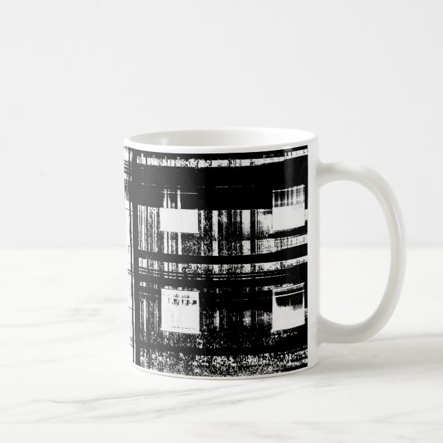 Caneca De Café Bloco de torre urbana de alto contraste (Direita)
