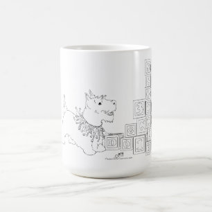 Caneca De Café Blocos de Alfabeto do Terrier Escocês