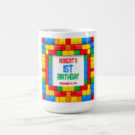 Caneca De Café Blocos de Construção ANIVERSÁRIO