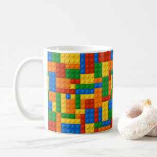Caneca De Café Blocos de Construção Padrão Pele Tijolos de Brinqu