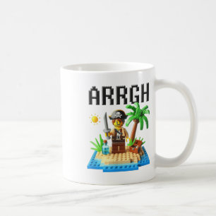 Caneca De Café Blocos de Construção Pirata Argh Tijolos Mestre Co