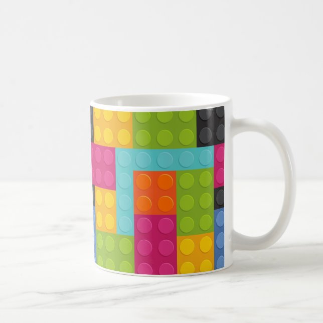 Caneca De Café blocos de construção rosa (Direita)