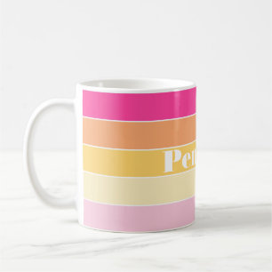 Caneca De Café Blocos de Cores Personalizados de Verão Amarelos C