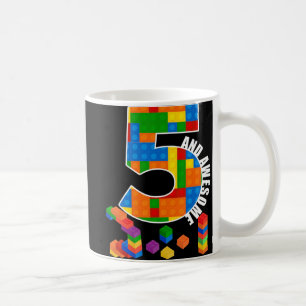 Caneca De Café Blocos de Edifício Tijolos Com 5 Anos Aniversário