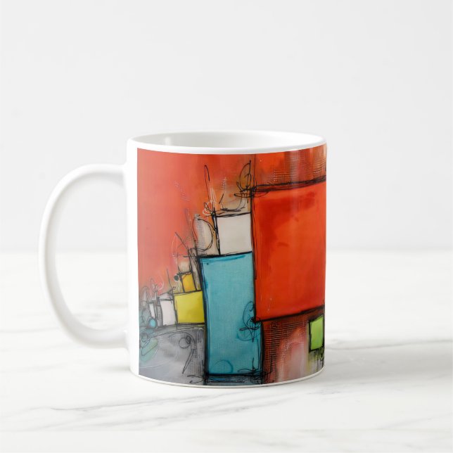 Caneca De Café Blocos Geométricos Ousados (Esquerda)