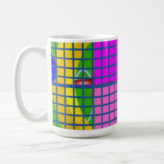 Caneca De Café Blocos Rosa Modernos