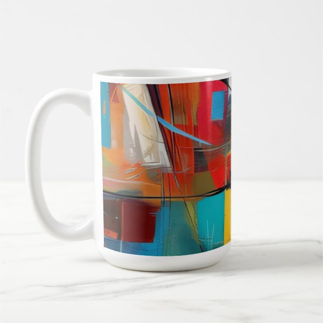 Caneca De Café Blocos Urbanos Abstratos (Esquerda)