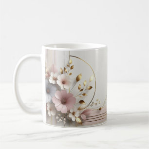 Caneca De Café Blogues de ouros no Pink Pastel/ Canhão Personaliz