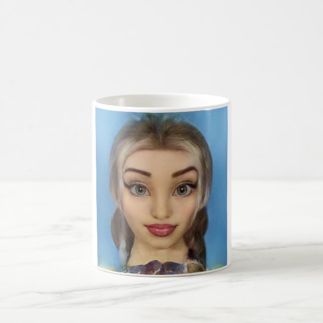 Caneca De Café Blond doll cartoon  (Centro)