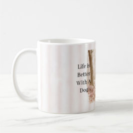 Caneca De Café Blond Girl Dog Trees Life is Better With A Dog