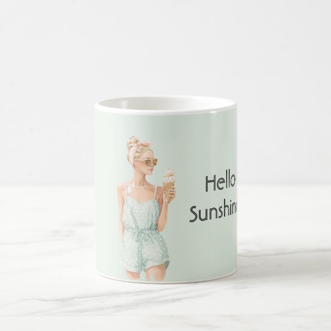 Caneca De Café Blond Mint Top Hello Sunshine Ice Cream Beach (Centro)