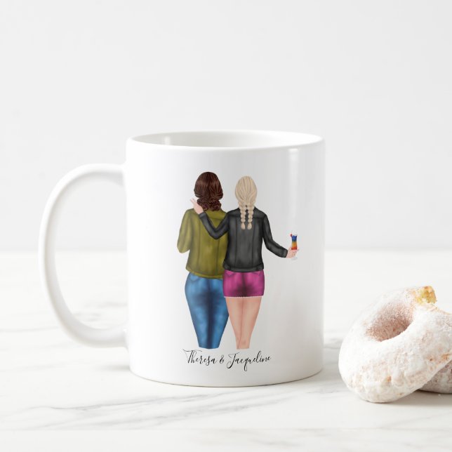 Caneca De Café Blonde personalizada: melhores amigos (Com Donut)