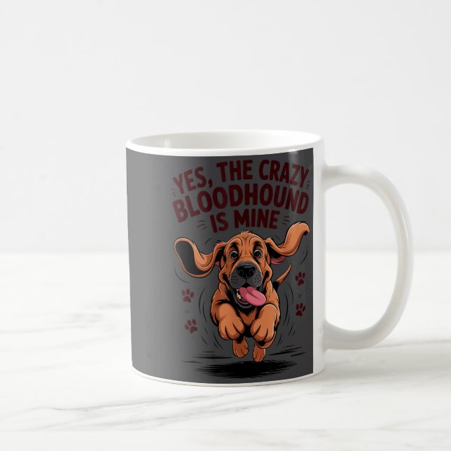 Caneca De Café Bloodhound Breed Cute Pet Dog Lover Cartoon Funny  (Direita)