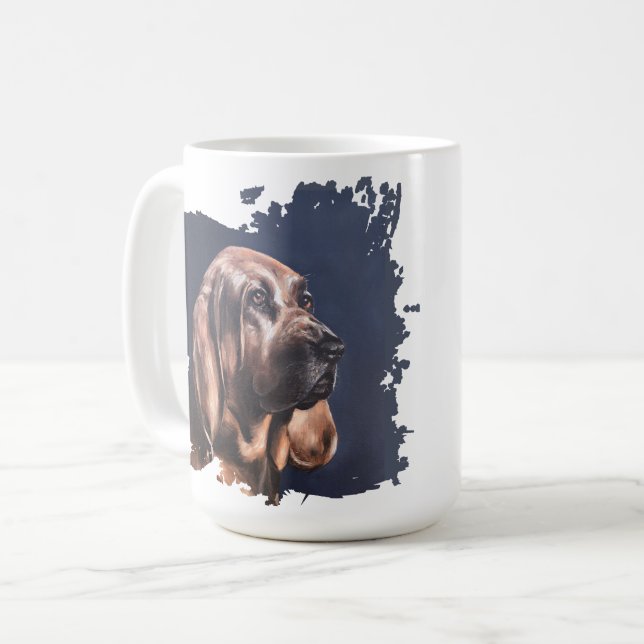 Caneca De Café Bloodhound dog love mug  (Frente Esquerda)