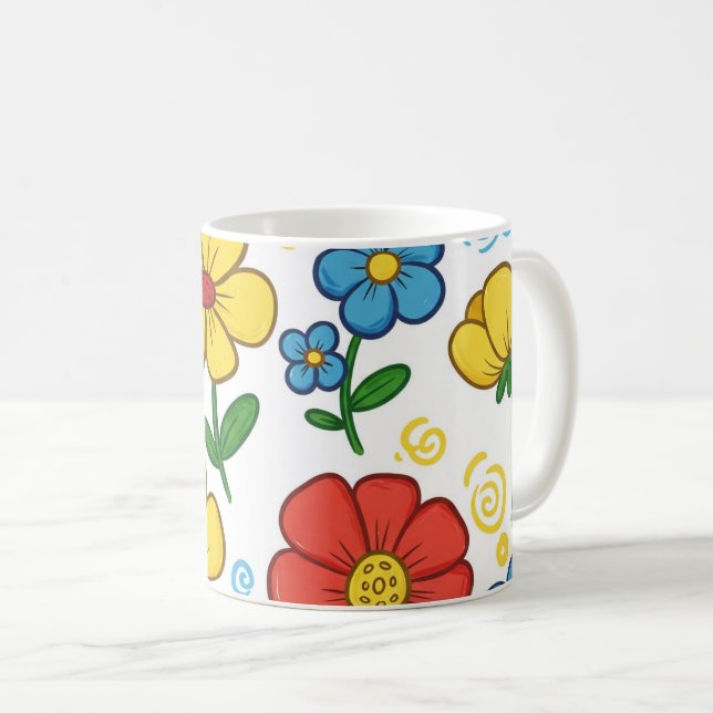 Caneca De Café Bloom e Sip Floral Mug (Frente Esquerda)