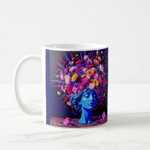 Caneca De Café "Bloom of Eternity" - Um Retrato Surreal Colorido