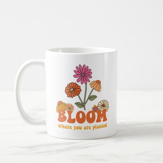 Caneca De Café Bloom onde você está plantado (Esquerda)