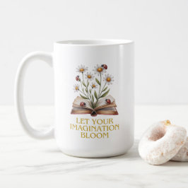 Caneca De Café Blooming Book. Deixe sua imaginação desabrochar