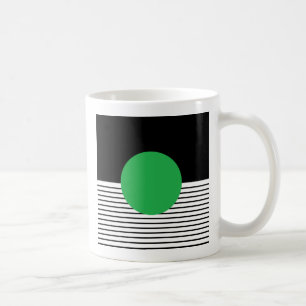 Caneca De Café Bloqueio Branco Preto e Círculo Verde
