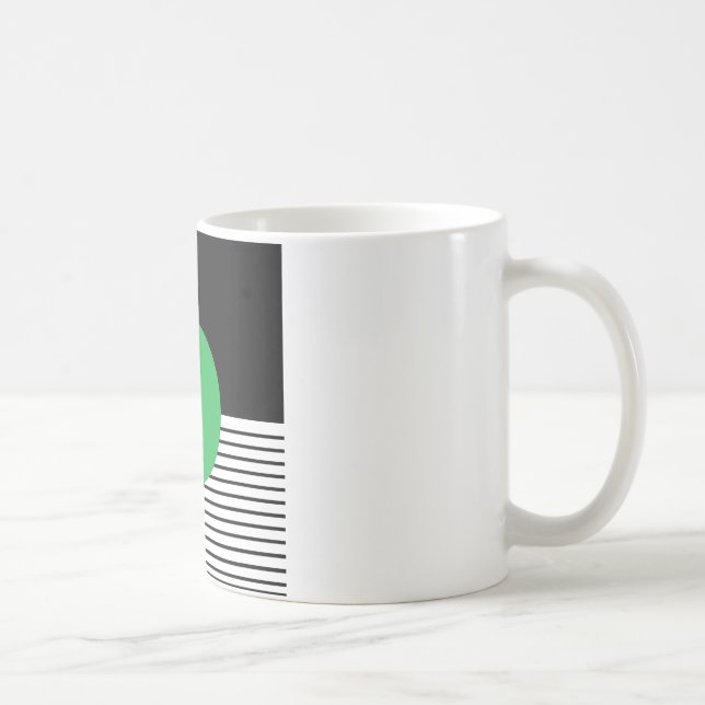 Caneca De Café Bloqueio Branco Preto e Círculo Verde (Direita)
