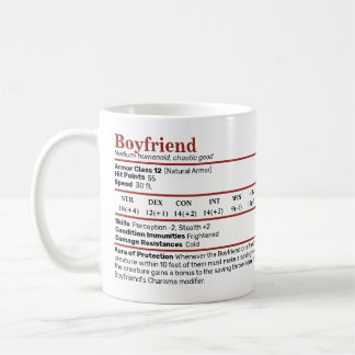 Caneca De Café Bloqueio de Namorado de D&D