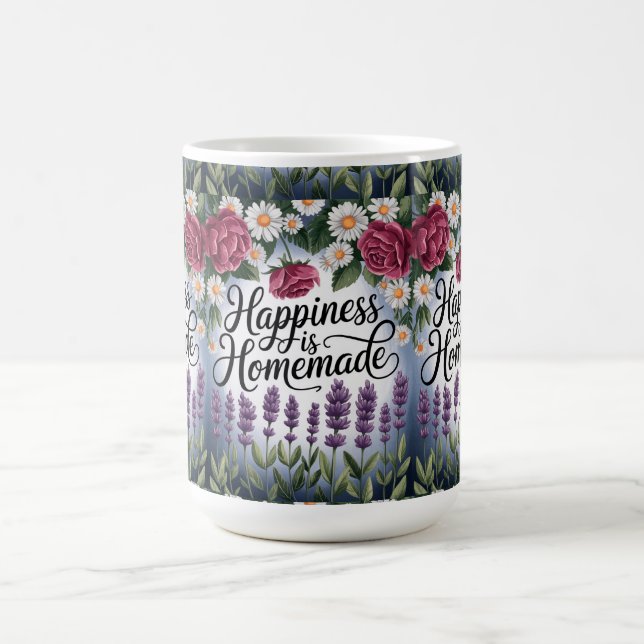 Caneca De Café "Blossomas da Felicidade: 'Felicidade é Homemada' (Centro)