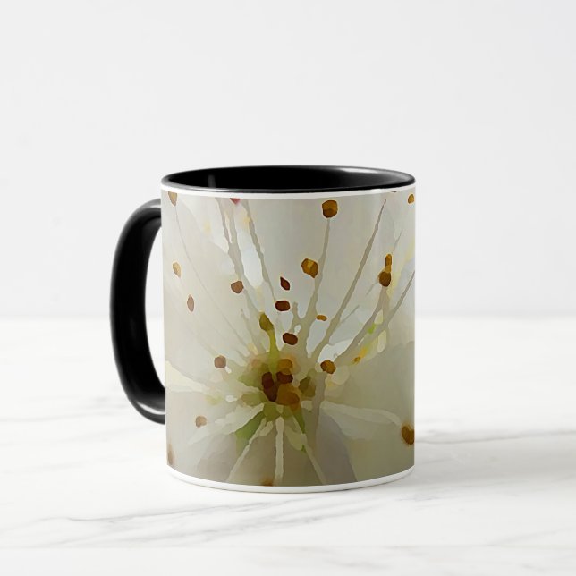 Caneca De Café Blossomas de ameixas Impressionistas Trabalho de a (Frente Esquerda)