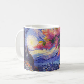 Caneca De Café "Blossomas noturnos entonados"