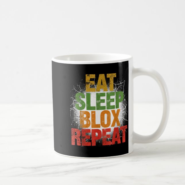 Caneca De Café Blox Gaming _ Eat Sleep Blox Repeat _ Kids Gaming  (Direita)