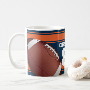 Caneca De Café Blue and Orange Strips Jersey Grid
