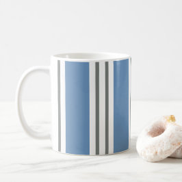 Caneca De Café Blue and White Coastal Stripes