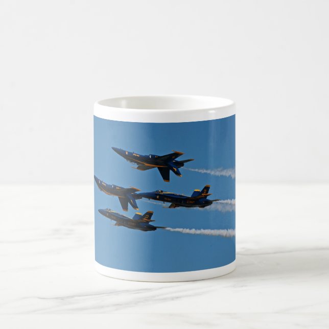 Caneca De Café Blue Angels Quatro Navio Formação de Café Mug (Centro)
