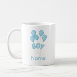 Caneca De Café Blue Baby Boy Balloon Celebration