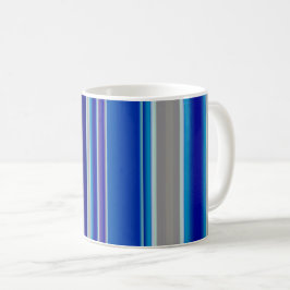 Caneca De Café Blue Beige and Lavender Stripes