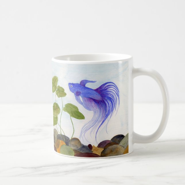 Caneca De Café Blue Betta Fish (Direita)