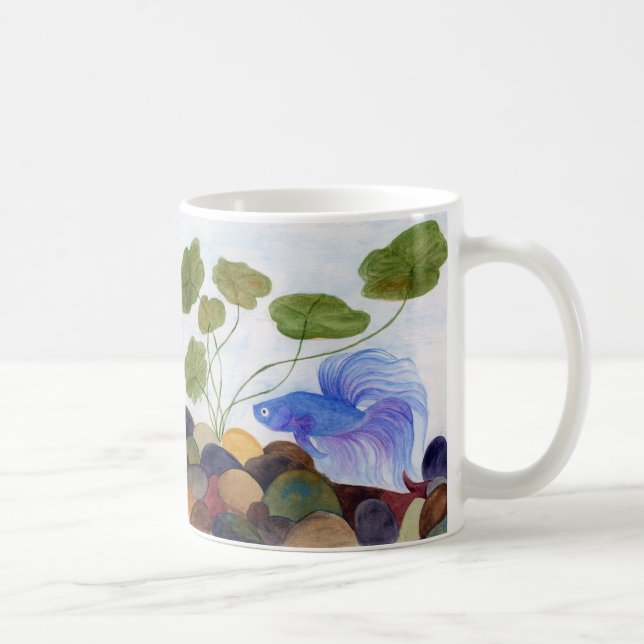 Caneca De Café Blue Betta Fish (Direita)