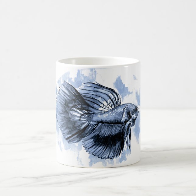 Caneca De Café Blue Betta Fish Mug (Centro)