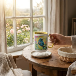Caneca de Café Blue Bird com Citação