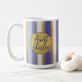 Caneca De Café Blue Bougie Stripes Coffee Mug Personalizado