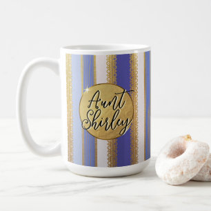 Caneca De Café Blue Bougie Stripes Coffee Mug Personalizado