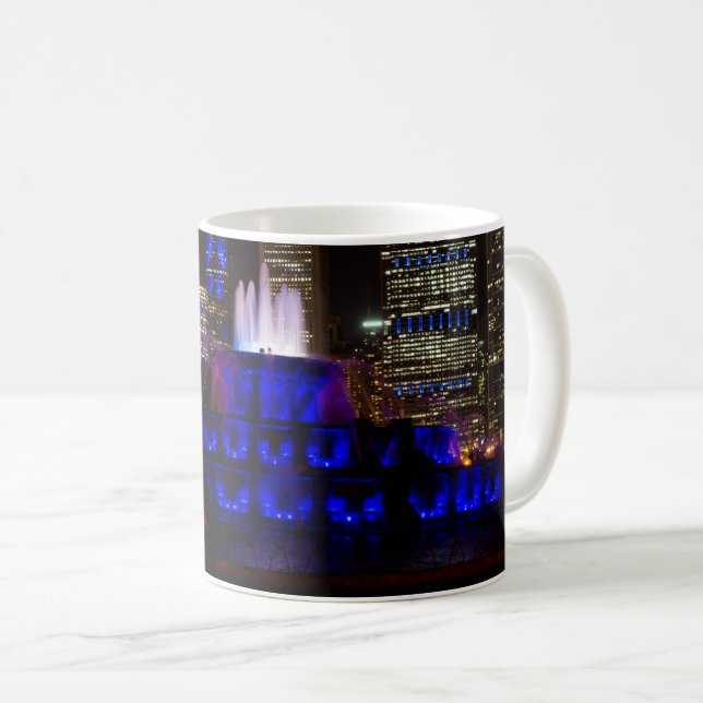 Caneca De Café Blue Buckingham Fountain Coffee Mug (Frente Esquerda)