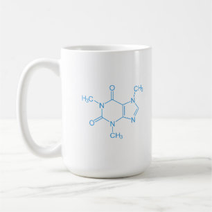 Caneca De Café Blue Caffeine Molecule
