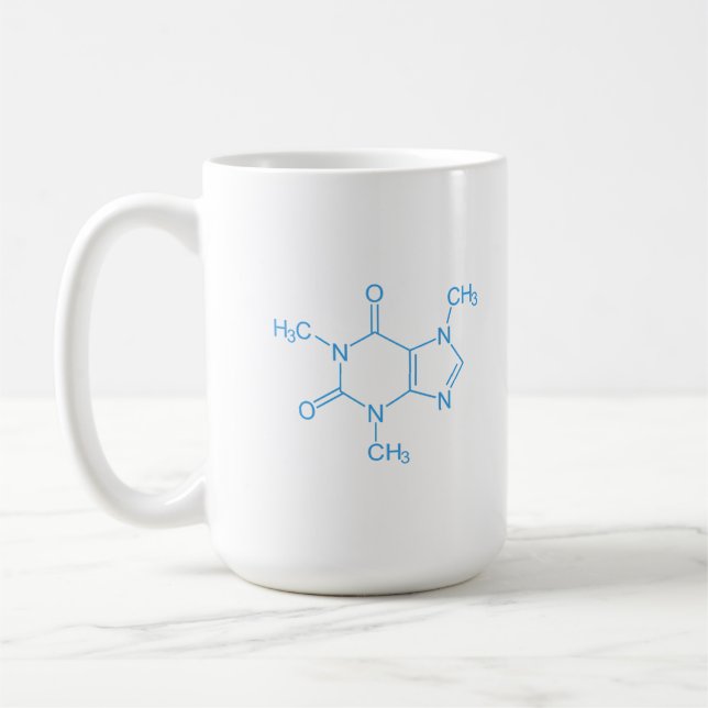 Caneca De Café Blue Caffeine Molecule (Esquerda)