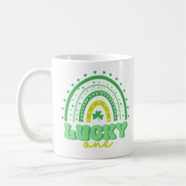Caneca De Café Blue Clover & Rainbow Lucky One First Birday