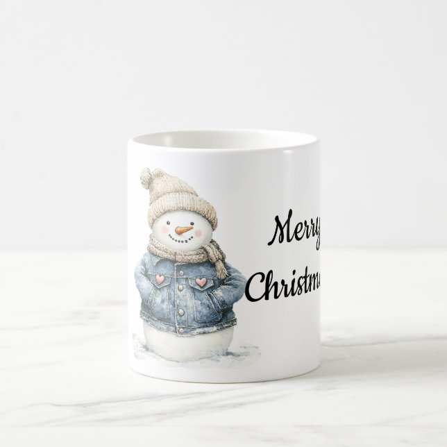 Caneca De Café Blue Denim Snowman Natal (Centro)