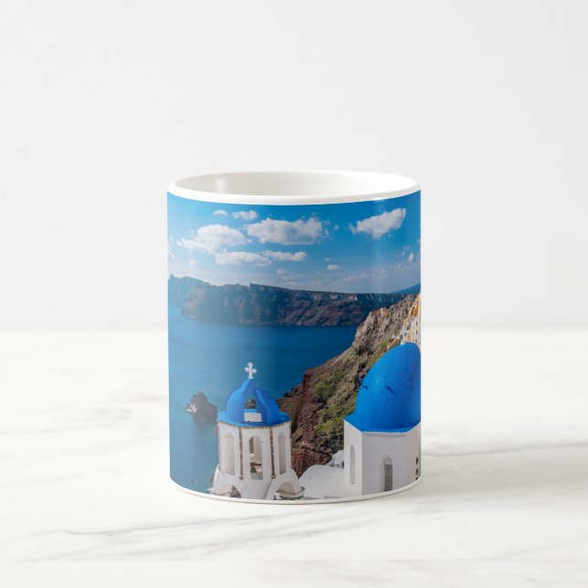 Caneca De Café Blue Domes of Santorini (Centro)