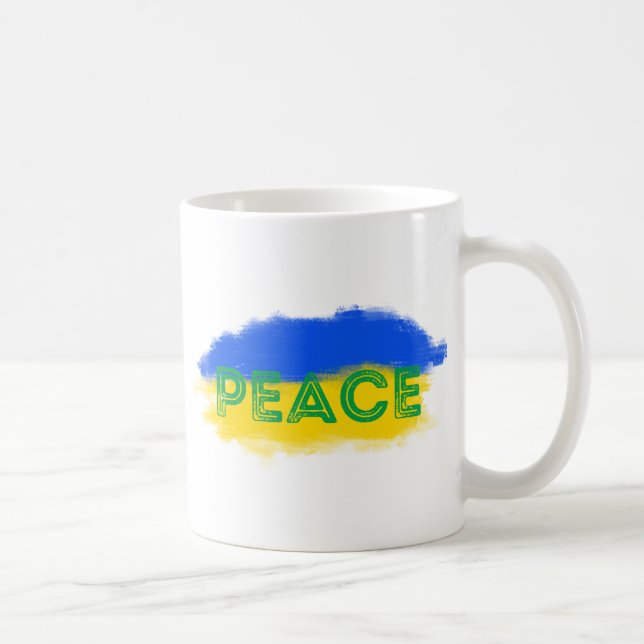 Caneca De Café Blue e Yellow Ucrânia inspiraram Sem guerra de paz (Direita)