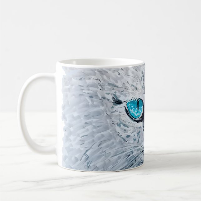 Caneca De Café Blue Eyed Fluffy Cat (Esquerda)
