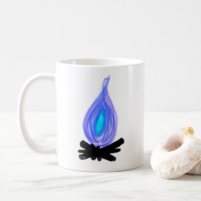 Caneca De Café Blue Fire Cup (Com Donut)